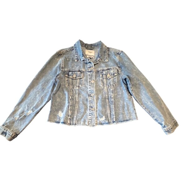Vervet Los Angeles Womens Classic Crop Denim Jacket Size L - Picture 1 of 7